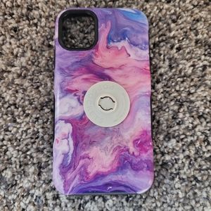 Casely Purple Tie-Dye iPhone 11 Phone Case with Popsocket Attachment
